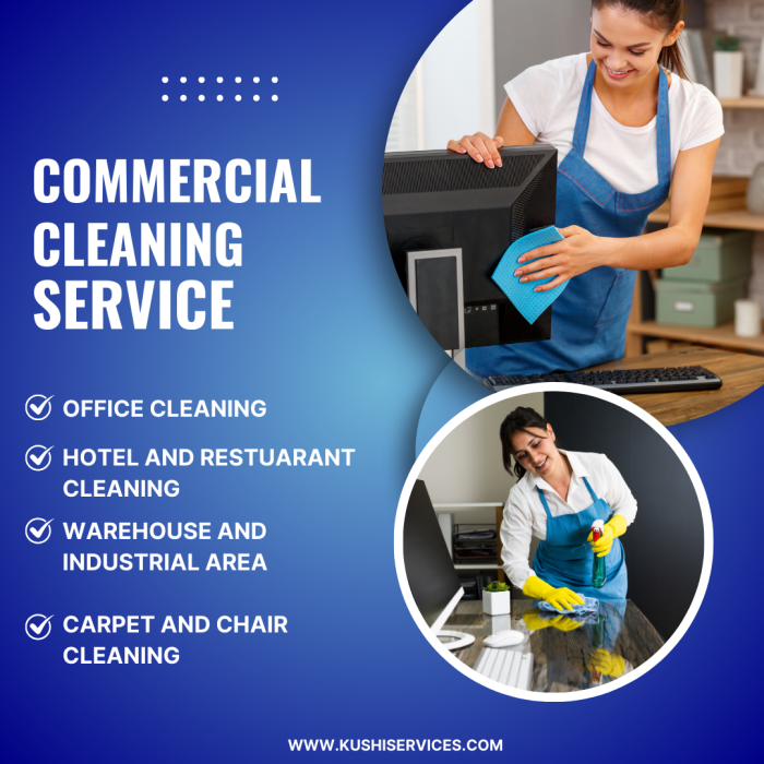 Blue And White Modern Office Cleaning Service Instagram Post